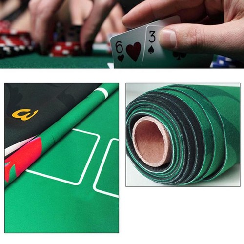 Rubber Table Layout Tabletop Mat Anti-slip 120x60cm Smooth Craps Green - Picture 2 of 5