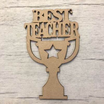 Beste Lehrer Trophäe MDF Holz Lehrer Geschenke Sockel Holz Rohling Basteln