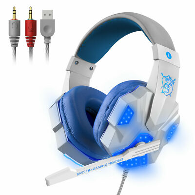 3.5mm Gaming Headset Mic LED Headphones Stereo Bass Surround For