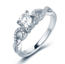 925 STERLING SILVER INFINITY CZ ENGAGEMENT RING WEDDING BAND WOMEN SZ 4-11 SS758