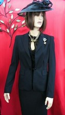 Georges Rech Black 97% Wool Smart Jacket 38/ Uk 10 & Paris Atelier Skirt Uk 8