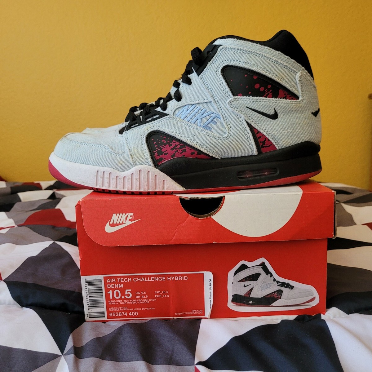nike air tech challenge hybrid washed denim