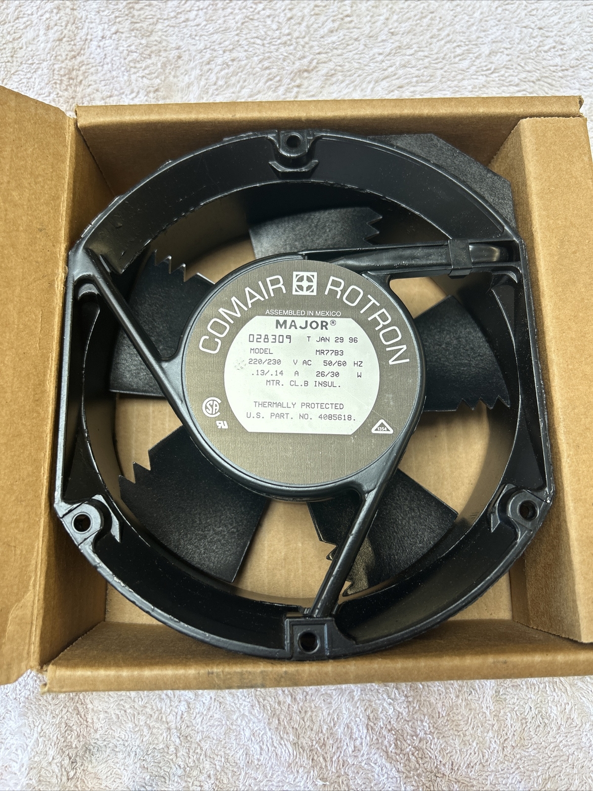 Comair Rotron Thermally Protected Fan MR77B3 230 VAC 50/60 Hz EN FOR EN60950