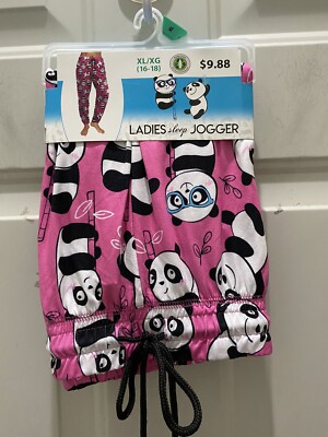 New!Briefly  Stated Ladies Sleep Jogger Panda Life. Size XL(16-18). Great Gift!