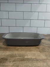 Pampered Chef Stoneware Gray/Brown Rectangular Baker 6 X 9 x1.75  1 Qt #2161