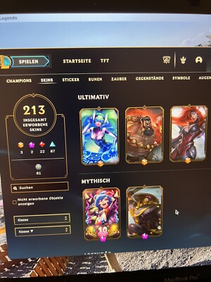 LoL EUW 213 Skins Smurf viele Campions Viel Seltenes Zeug