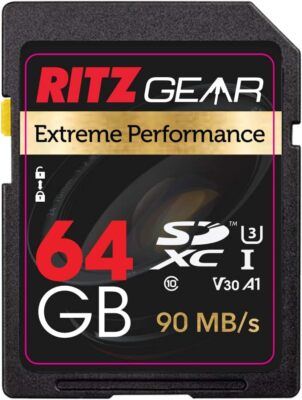 Ritz Gear 64GB Memory Card, High-Speed SDXC UHS-I SD Card, Full-HD & 4K