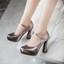 thumbnail 8 - High Heels Ankle Strap Ladies Party Pumps Buckle Glitter Prom Casual Shoes Sizes