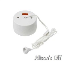 Shower Ceiling Pull Cord Switch 16 Amp Double Pole with Neon Click Polar White