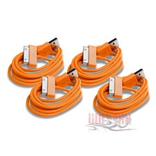 4X 10FT 30PIN USB DATA POWER CHARGER ORANGE CABLE IPHONE 4S 4 3GS IPOD NANO IPAD
