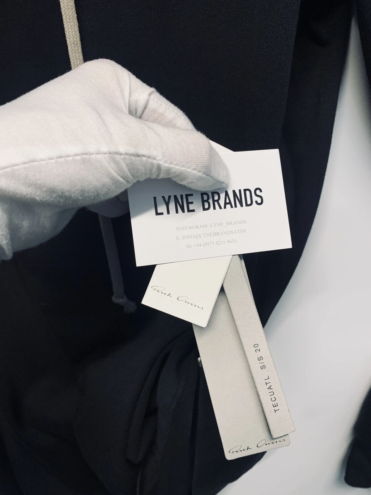 Felpa con cappuccio nera Rick Owens dettaglio pieghevole cotone taglia small prezzo disponibile £430