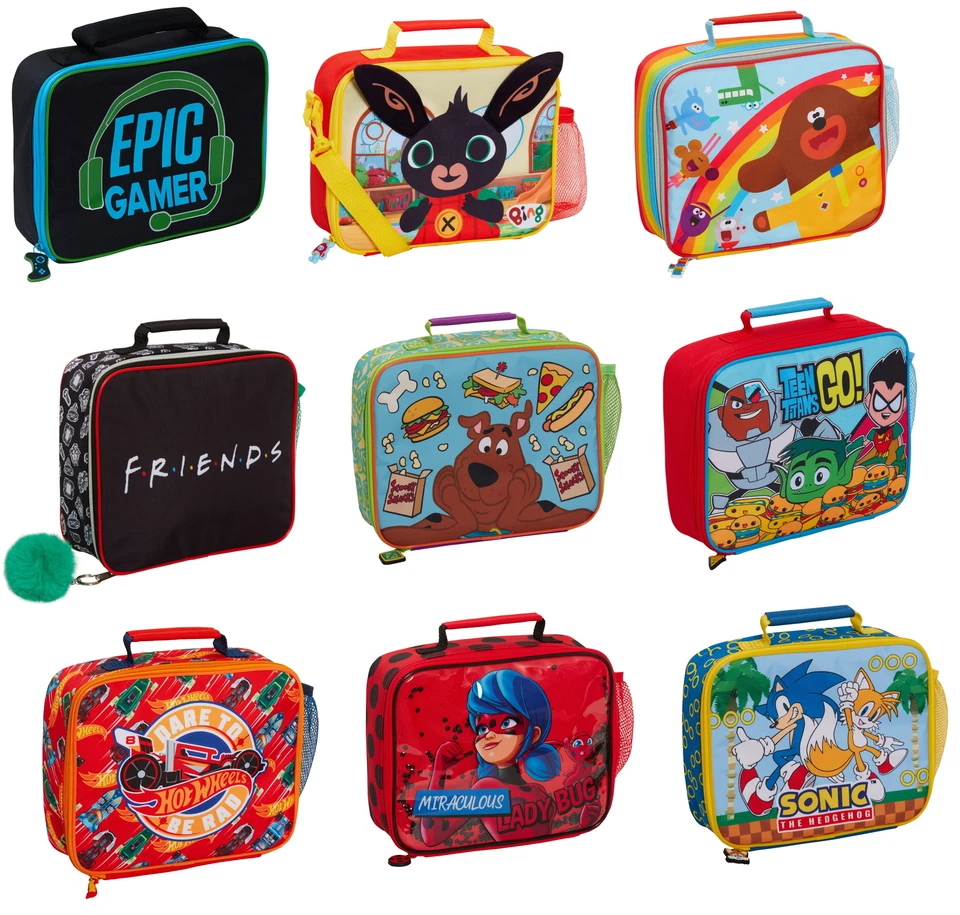 Character Insulated Lunch Bag Boys Girls School Lunchbox Travel Snack Food Bags