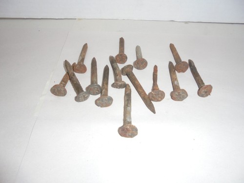 RAILROAD TIE LOT OF DATE NAILS ANTIQUE