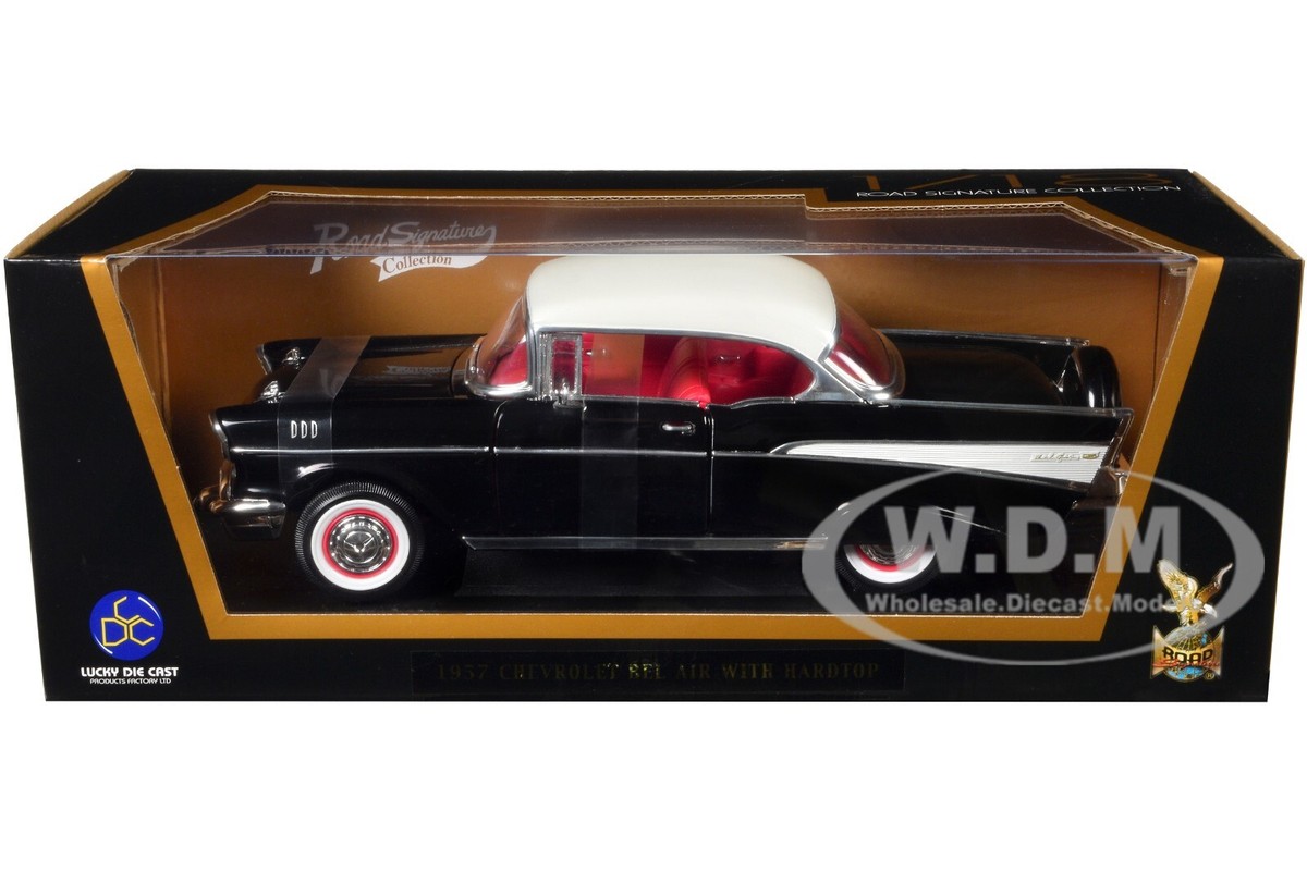 1957 CHEVROLET BEL AIR HARDTOP BLACK 1/18 DIECAST MODEL BY
