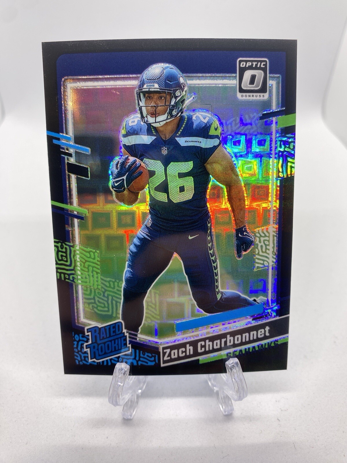 Zach Charbonnet 2023 Optic Rated Rookie Black Pandora /25 Prizm RC #294