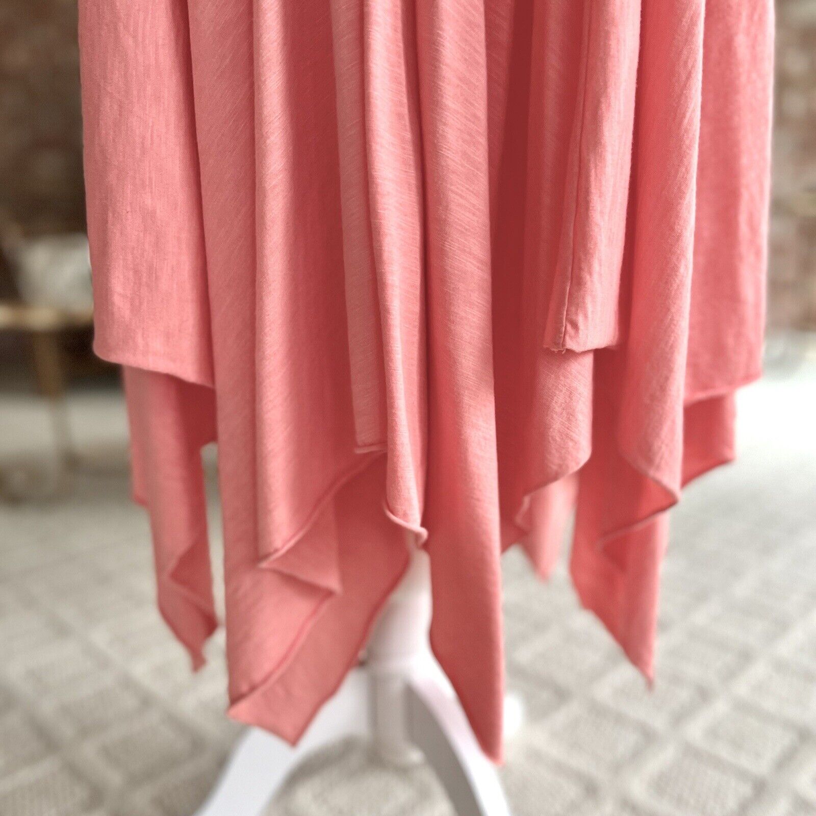 Fresh Laundry Peach Sharkbite Knit Midi Skirt XS - image 4