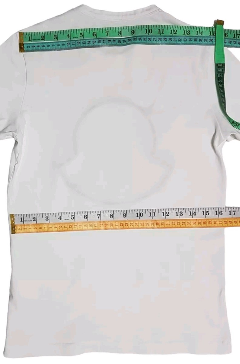 MONCLER White Original Cotton T-Shirt with Mountain Print Sz MONCLER White Original Cotton T-Shirt with Mountain Print Sz