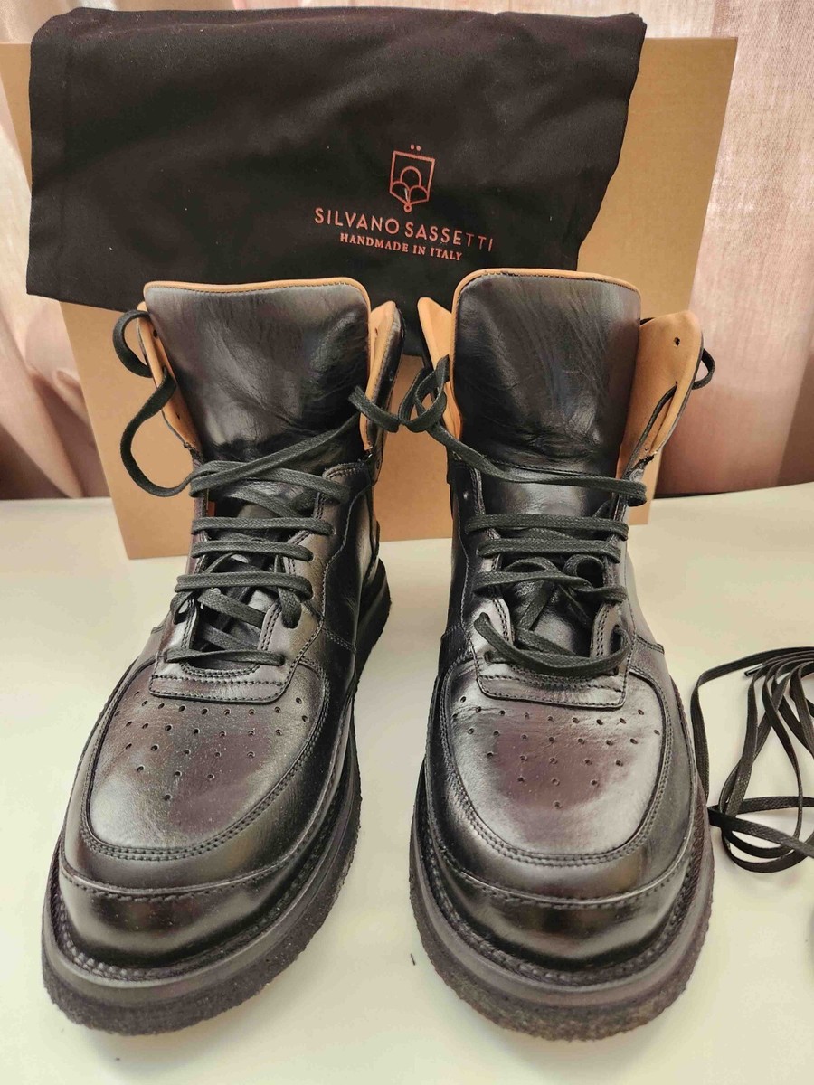 靴 Silvano Sassetti 42ND  HIGHLAND Silvano Sassetti ''Tokyo'' Men's High Top Black Leather