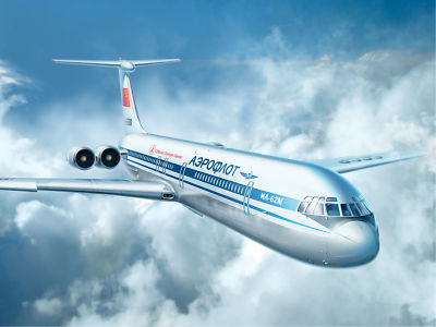 ICM 14405 - 1:144 Ilyushin-62M, Soviet Passenger Aircraft - Neu