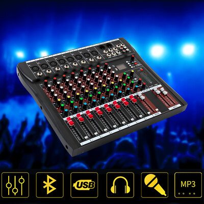 8 Channel Bluetooth Mixing Console USB Audio Stage Mixer Console New