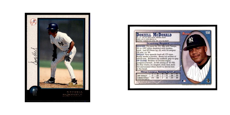 1998 Bowman Donzell McDonald Baseball Cards #350 - Image 3 of 3