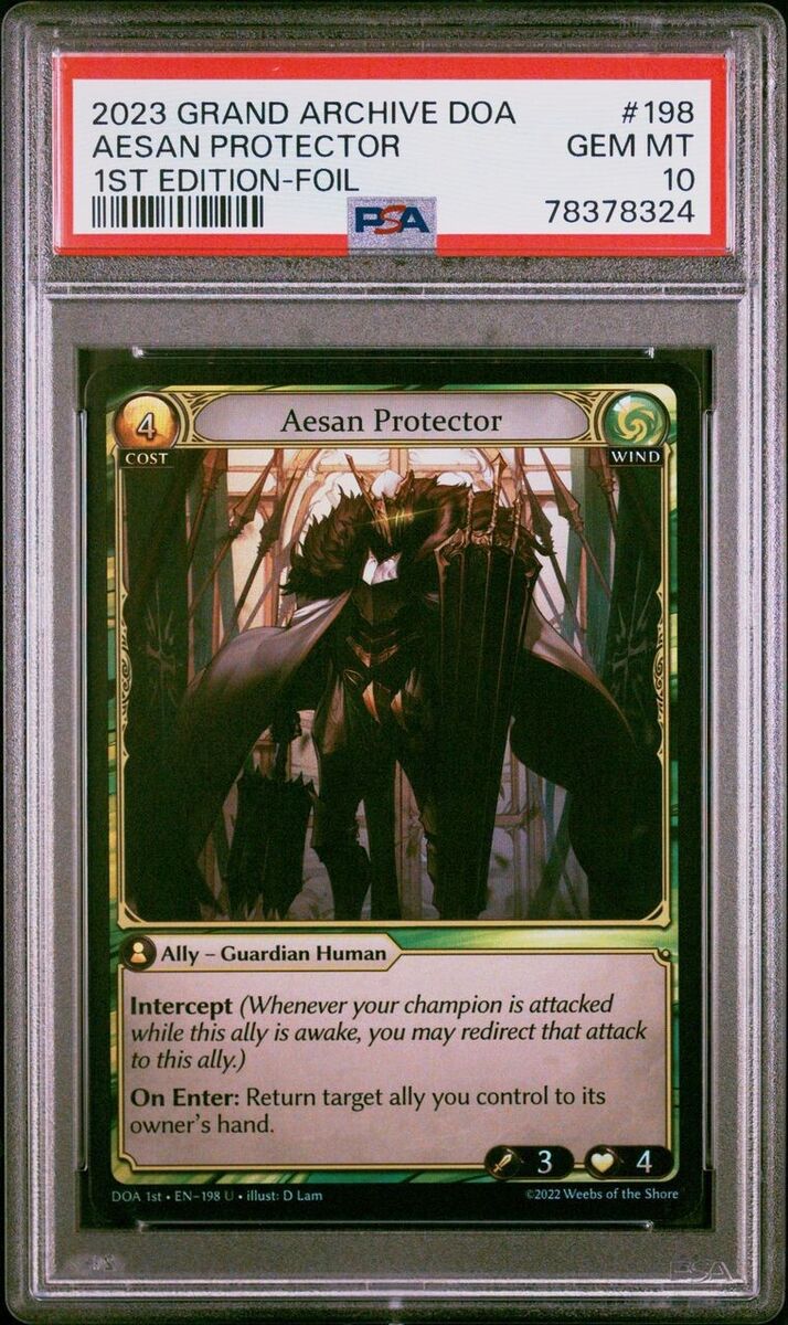 Grand Archive Aesean Protector DOA 1st Edition Foil #198 PSA Grand Archive Aesean Protector DOA 1st Edition Foil #198 PSA