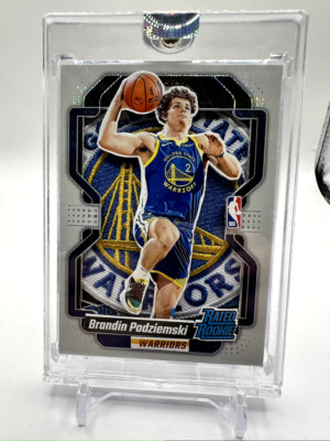 Brandin Podziemski Rookie with a Warriors Patch Art card Made By Mayflower Custo