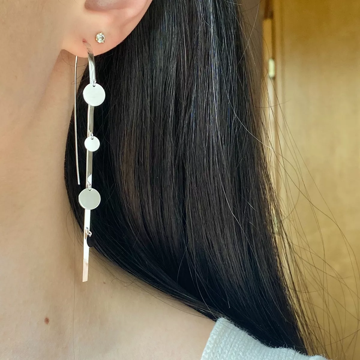 Sterling threader earrings sale