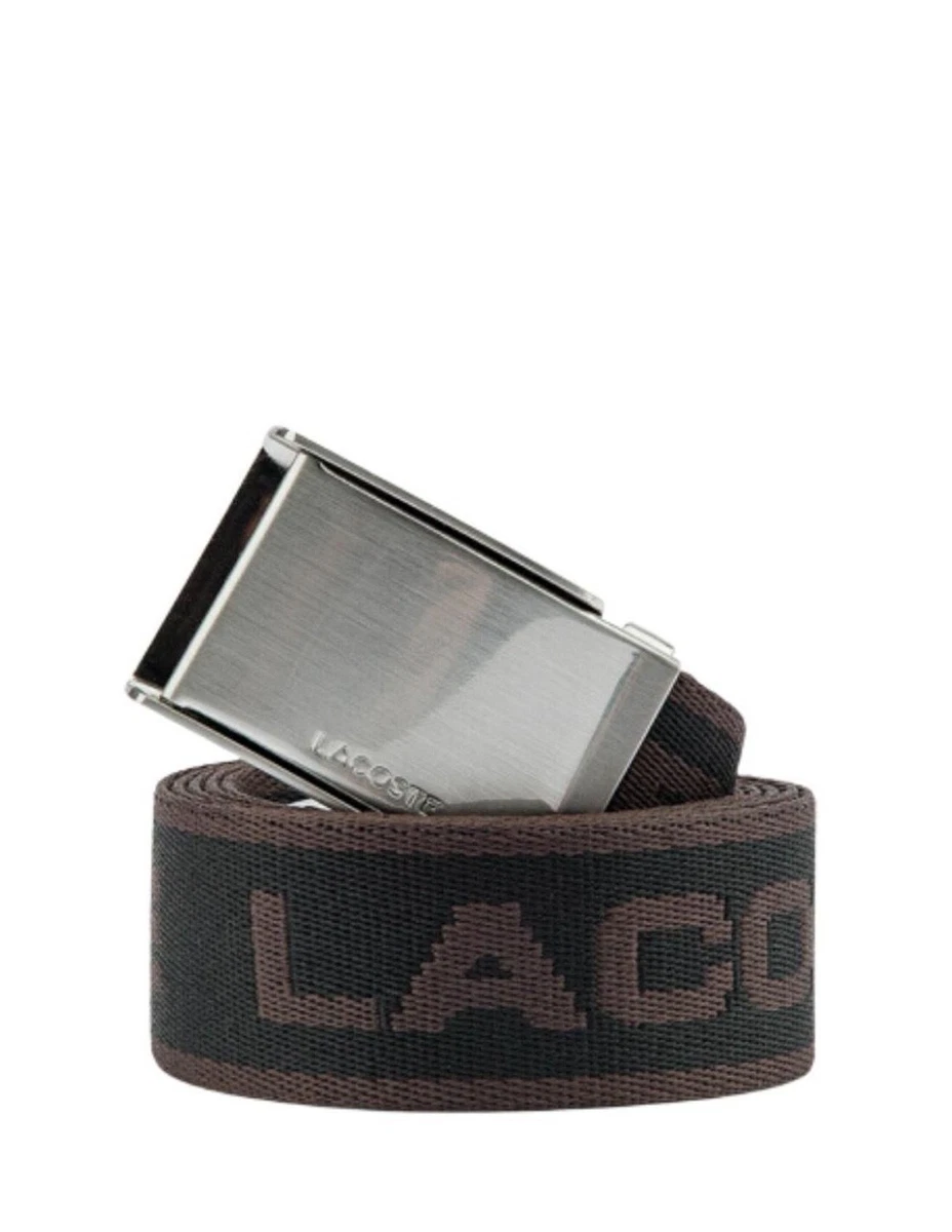 Lacoste Engraved Plate Buckle Lettered Woven Belt RC4043 J85
