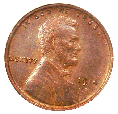 1914-D Lincoln Wheat Cent 1C - Certified NGC AU55 - Rare Key Date Penny
