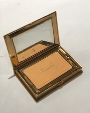 VINTAGE 1950s COTY GOLD TONE FIGURAL BOOK NOVELTY COMPACT MIRROR POWDER CASE