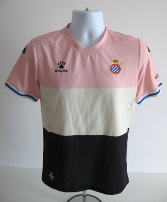 Kelme RCD Espanyol 2019 3rd Third Jugend Fußballtrikot Größe 14 pink schwarz