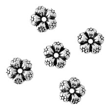 100 pcs Flower Spacer Beads Two Sided Tibetan Silver 7.5mm Bead Findings Spacers