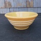 EARLY AMERICAN 1800s TINY McCOY WHITE BAND 5 INCH BOWL YELLOW WARE Crackles