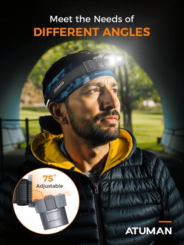 MH1 Headlamp Rechargeable, Intelligent Multifunctional Headlight 1 Pack with ... - Picture 3 of 7
