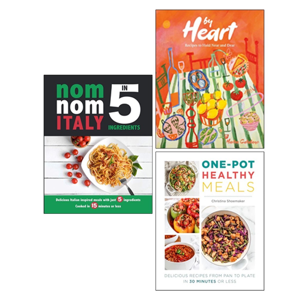 By Heart HB,Nom Nom Italy,One Pot Healthy Meals 3 Books Collection Set