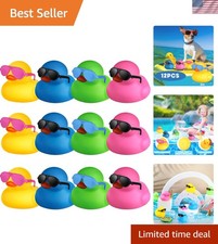 12 Mini Rubber Duckies with Hats Sunglasses - Perfect for Kids' Parties