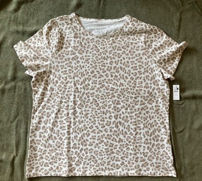 NWT Talbot's Alluring Leopard Crewneck Tee Size 2x