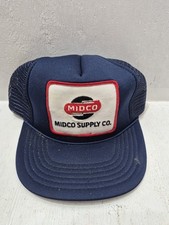 Vintage Midco Supply Co Truckers Snapback Hat Patch Mesh Advertising 80s