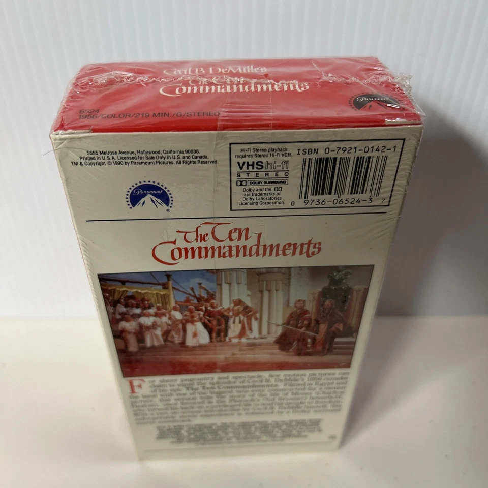 The Ten Commandments (1956) 2-Tapes Set Paramount Pictures VHS New SEALED Foto 2 de 4