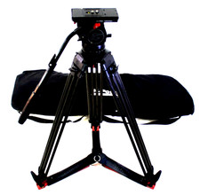 SACHTLER V18 II HEAD TPANBAR PLATE CF CARBON TRIPOD GRSPR BAG TDKN SERVICED 44Lb