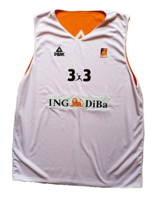 Peak DBB Deutschland 3x3 wie GAMEWORN Training Warmup Shirt weiß Sz. XL