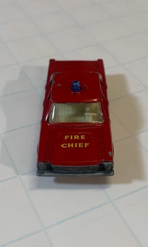 Vintage Lesney Matchbox No. 55/59 Ford Galaxy Red Fire Chief Car