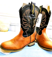 Rollda Cowboy Boots for Women Cowgirl Boots Ladies Western Embroidery Size 2