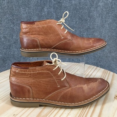 Steve Madden Boots Mens 10 Chukka Lace Up Casual Comfort Ankle Top Leather Brown