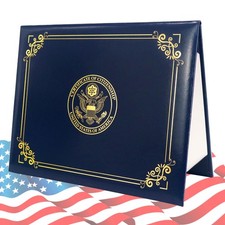 US Citizenship Certificate Holder Padded Cover Golden Seal Folder