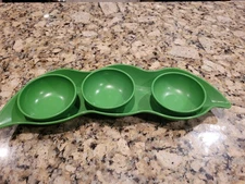 Set of 4 for Party Appetizer Tray Chip and Dip Bowls - Plastic