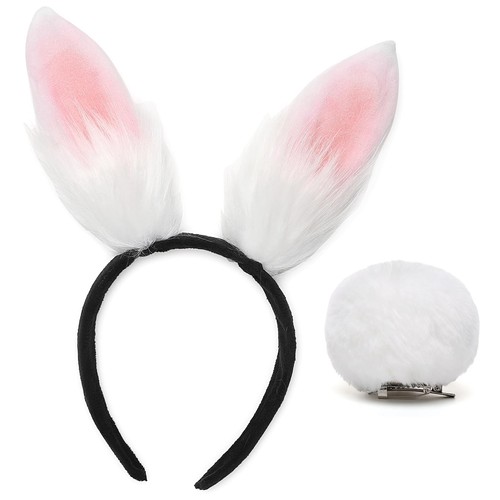 Bunny Ears Headband Bunny Tail Halloween Easter Bunny Furry Ears ...