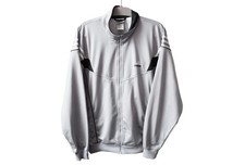 Vintage ADIDAS Track Jacket Full Zip Size L gray big logo 90s sport windbreaker