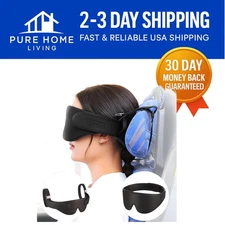 Lightweight 360° Head Support Strap & 3D Eye Mask - Travel Essential Black